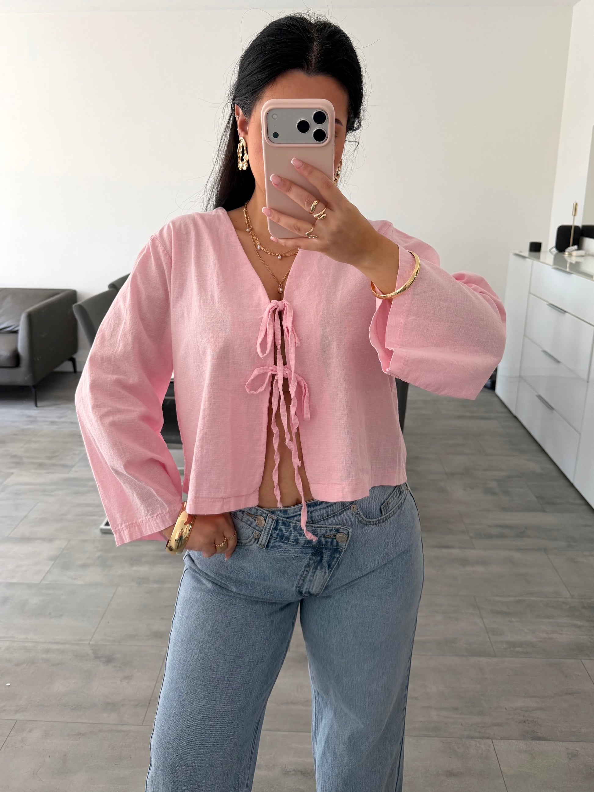 BAUMWOLL-LEINEN BLUSE HANNAH Ansicht 7 – Miss Nova Damenmode