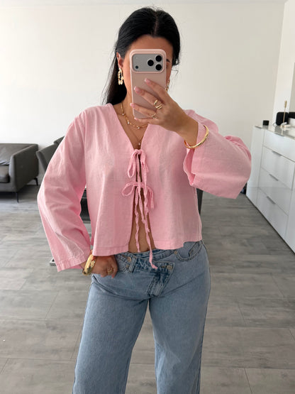 BAUMWOLL-LEINEN BLUSE HANNAH Ansicht 7 – Miss Nova Damenmode