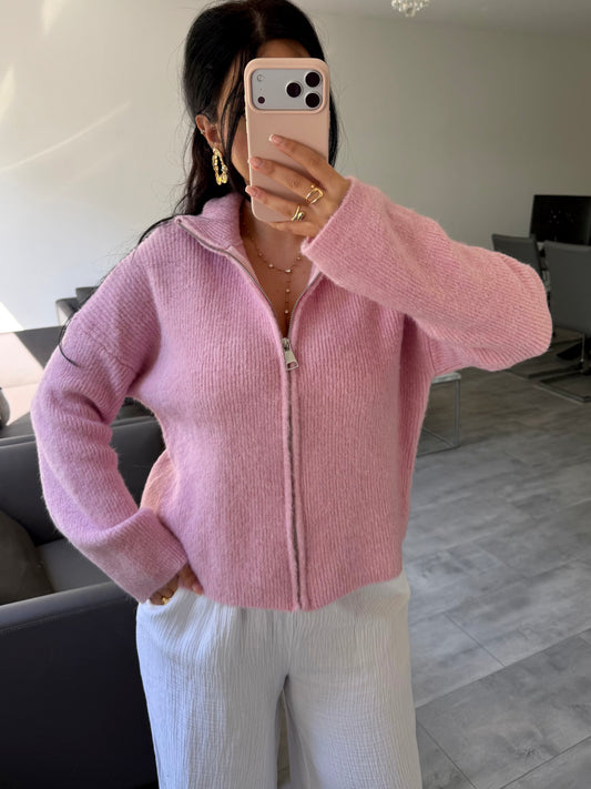 ZIP STRICKJACKE EMILIA ROSA Musselin kaufen | Miss Nova