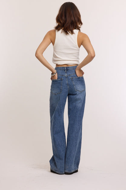 STRETCH STRAIGHT LEG JEANS EFFIE BLAU
