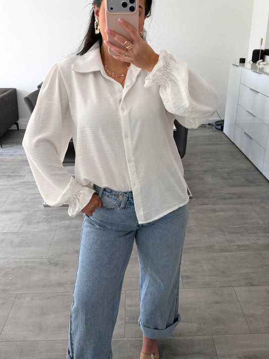 SOFT BLUSE MIT RÜSCHENÄRMEL ANTONELLA Musselin kaufen | Miss Nova