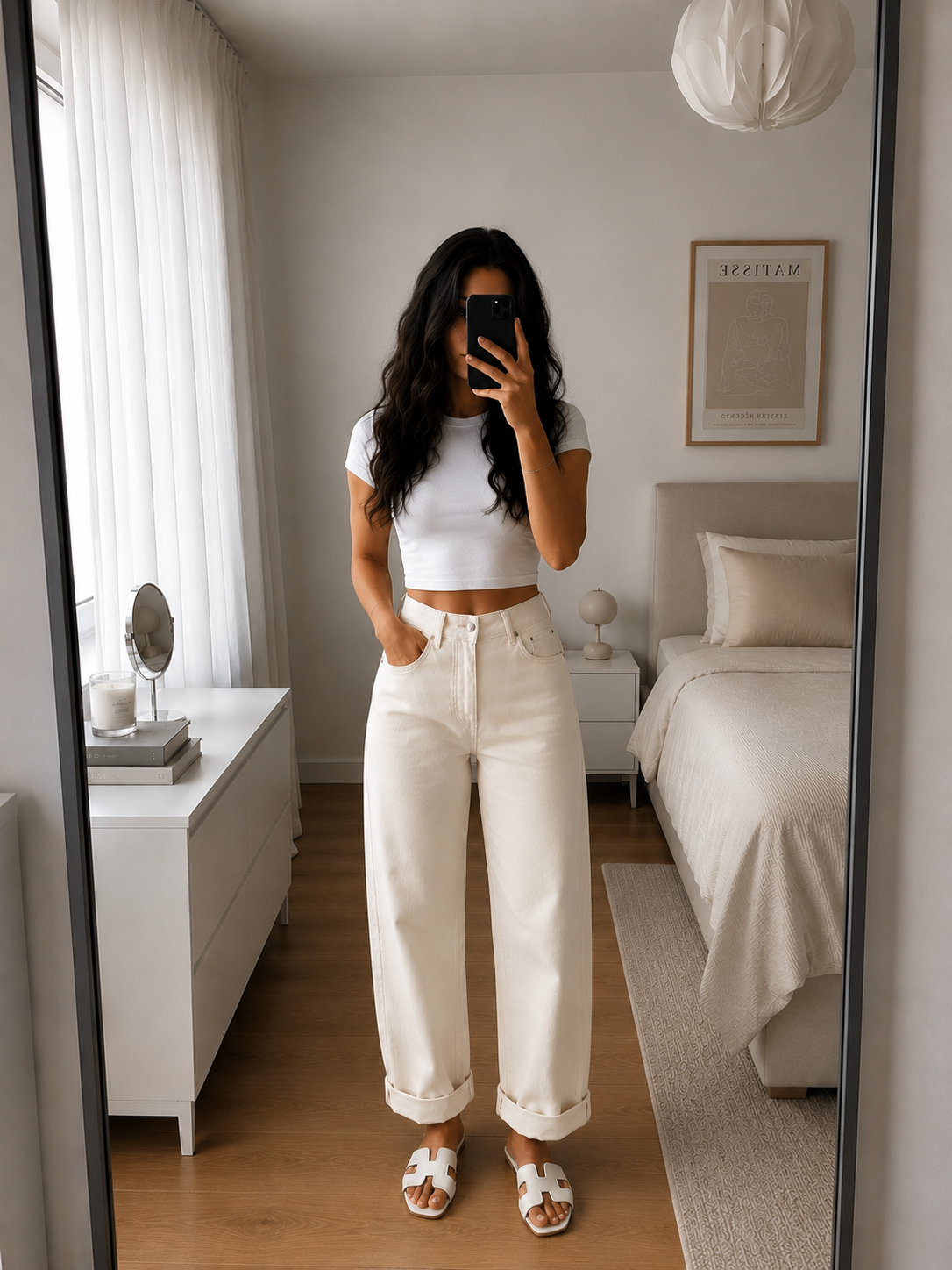 Stretch Mom Jeans Lana Beige – Mode Damen MissNova