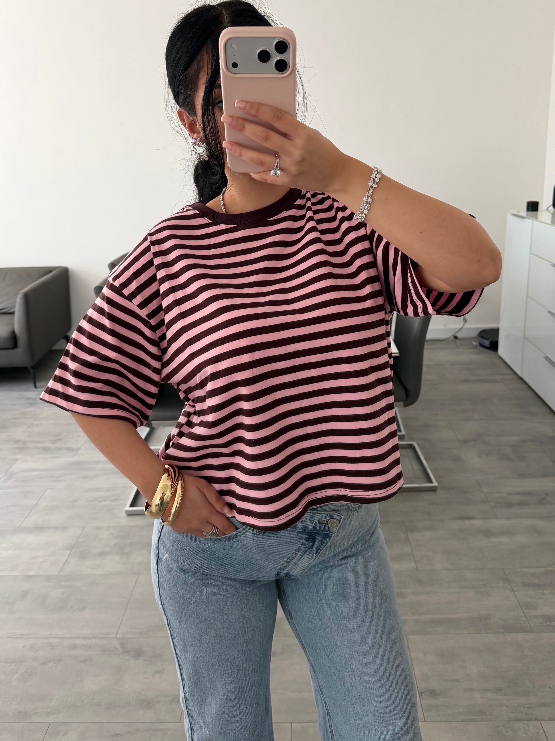 OVERSIZE STRIPED COTTON SHIRT – Miss Nova Damenmode