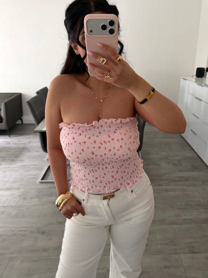 MUSSELIN BANDEAU TOP BLÜMCHENLIEBE – Musselin Mode Miss Nova