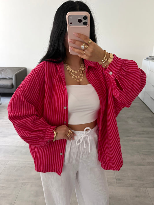 MUSSELIN BLUSE ALMA STREIFEN Musselin kaufen | Miss Nova