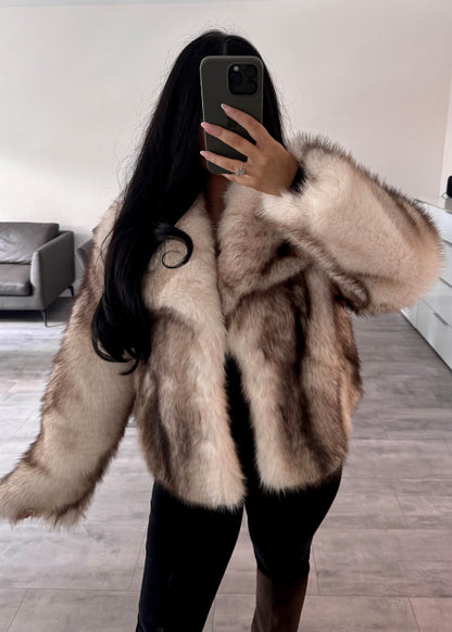 KUNSTFELLJACKE BELLA CREME – Miss Nova Damenmode