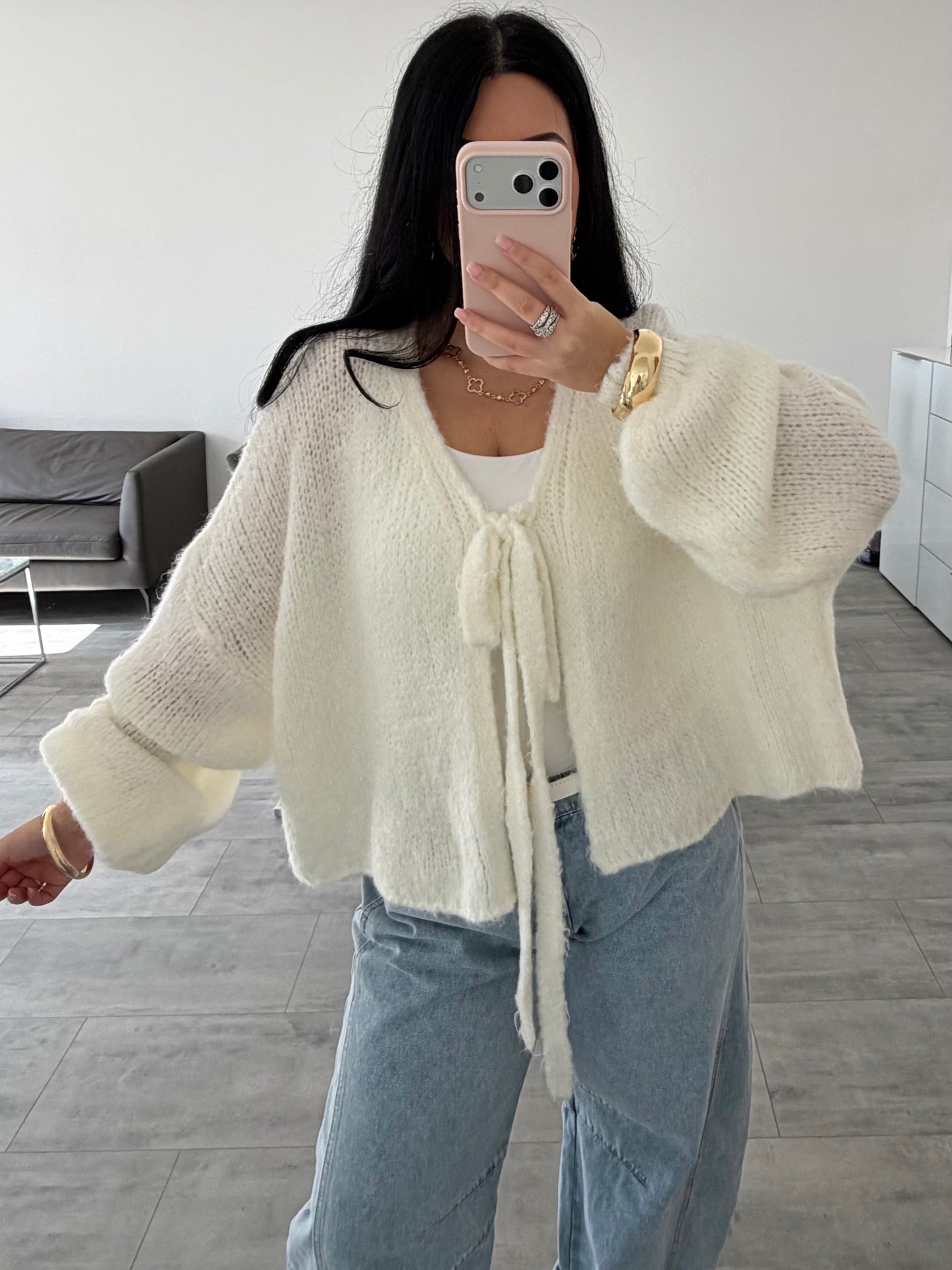 SOFT CARDIGAN NORA MIT SCHLEIFE