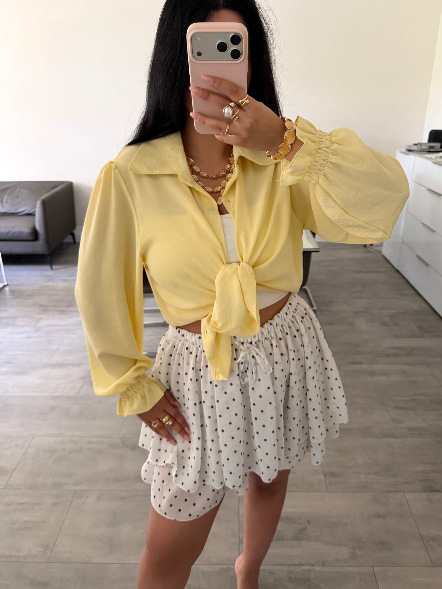 SOFT BLUSE MIT RÜSCHENÄRMEL ANTONELLA