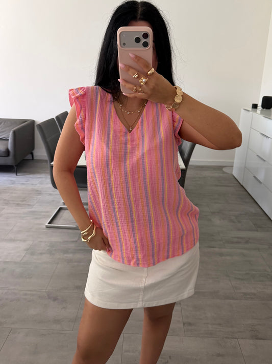 MUSSELIN TOP ESTHER STREIFEN Musselin kaufen | Miss Nova