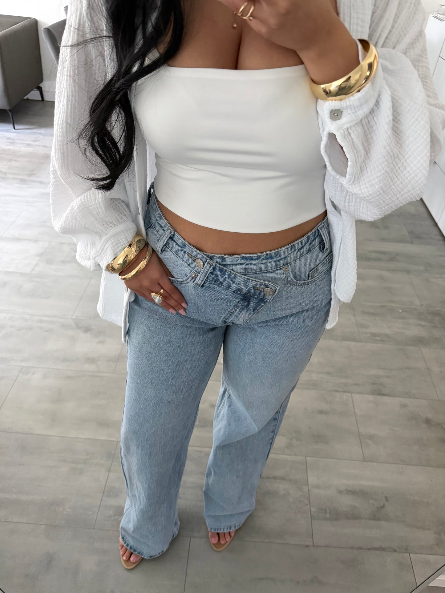 STRETCH STRAIGHT LEG JEANS EFFIE BLAU – Miss Nova Damenmode