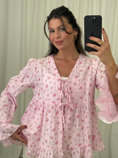 FLORALE BAUMWOLLBLUSE FAIRY MIT SCHLEIFEN – Musselin Mode Miss Nova