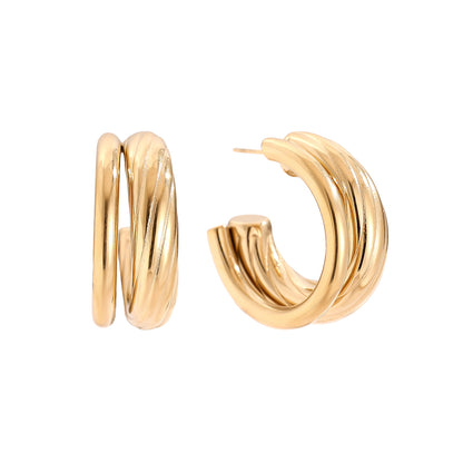 EDELSTAHL OHRRINGE HALF HOOP – Miss Nova Damenmode