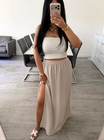 MUSSELIN MAXIROCK MIT SCHLITZ IVANA
