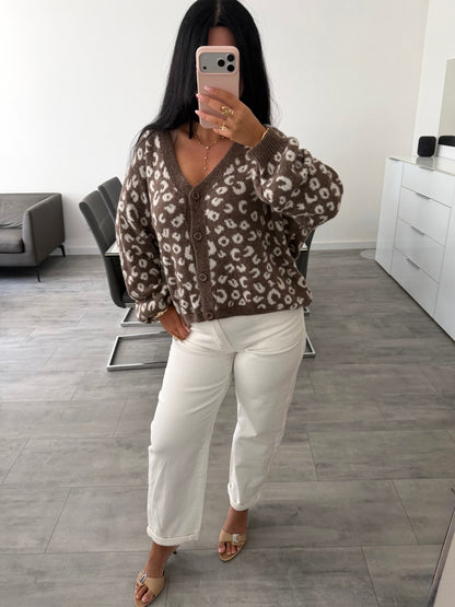 CARDIGAN ZIVA LEOPARDENMUSTER