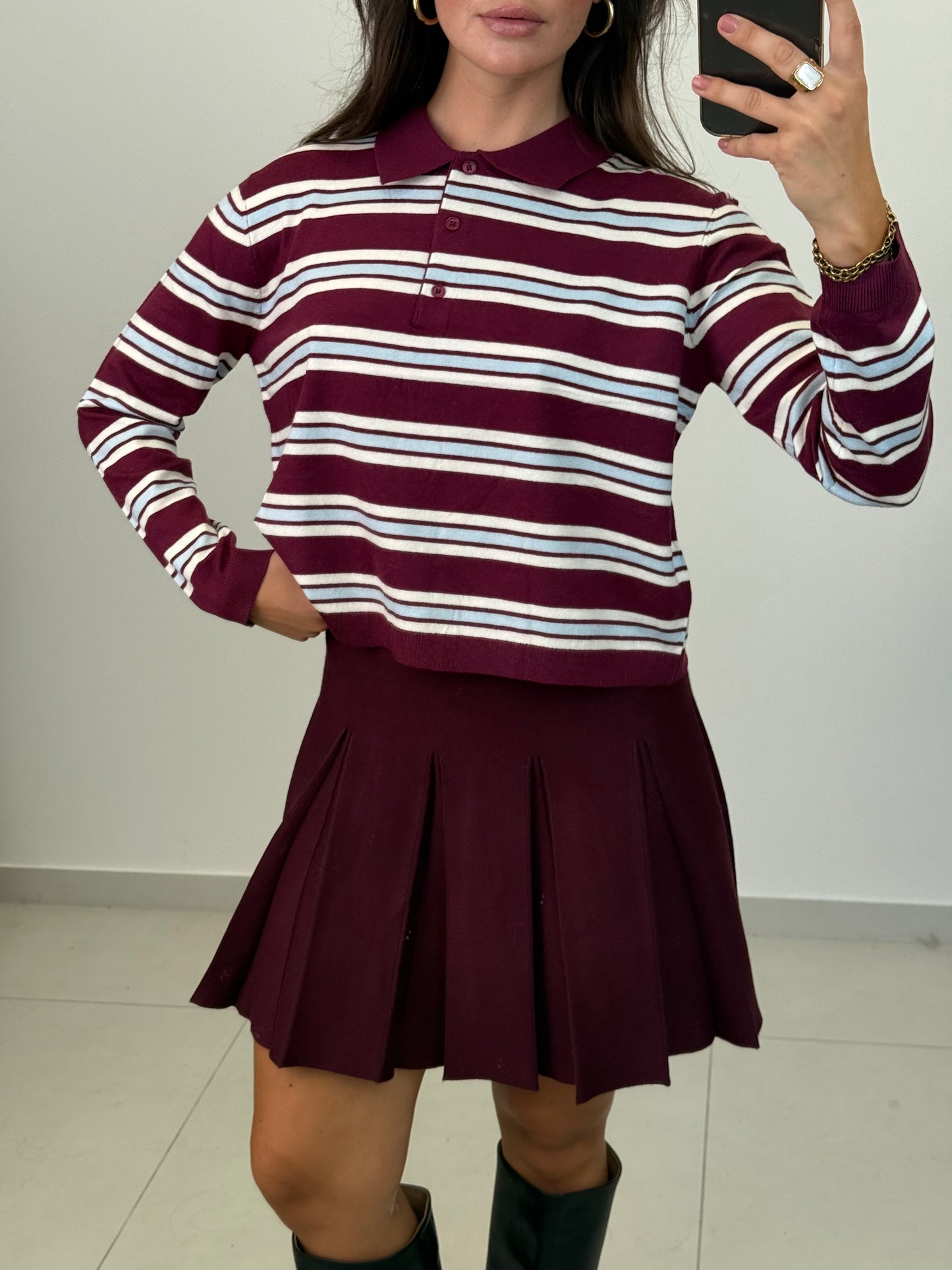 FALTENROCK LARA WEINROT