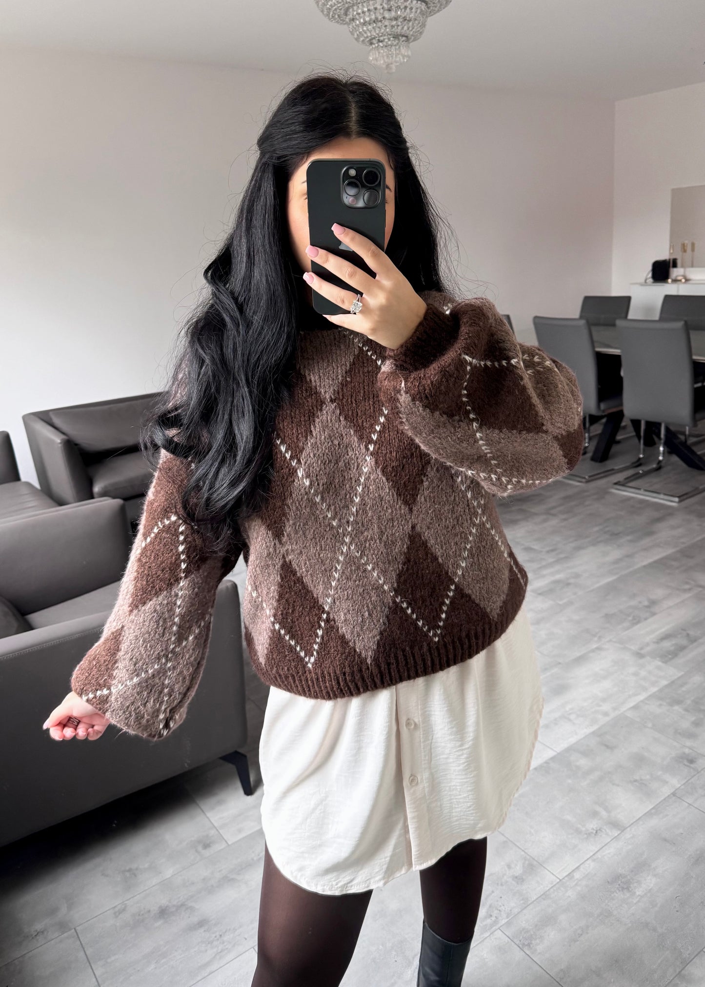 KARO-PULLOVER CLAIRE – Miss Nova Damenmode