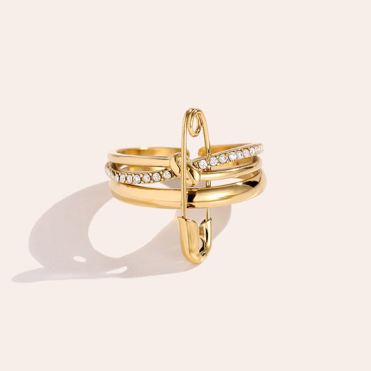 EDELSTAHL RING DIAMOND & PIN Musselin kaufen | Miss Nova