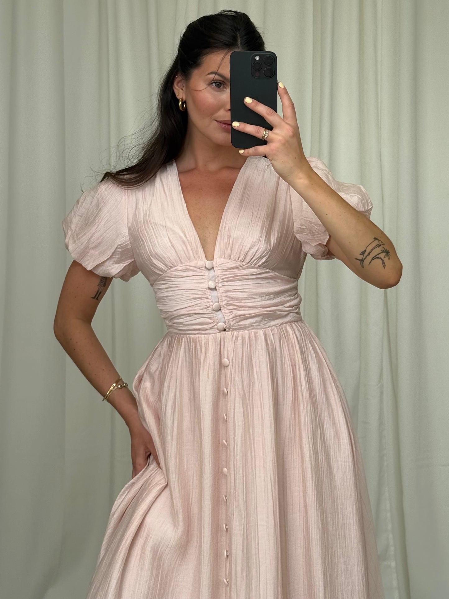 MAXIKLEID MIT KNOPFLEISTE ALVINA – Damenkleid bei Missnova