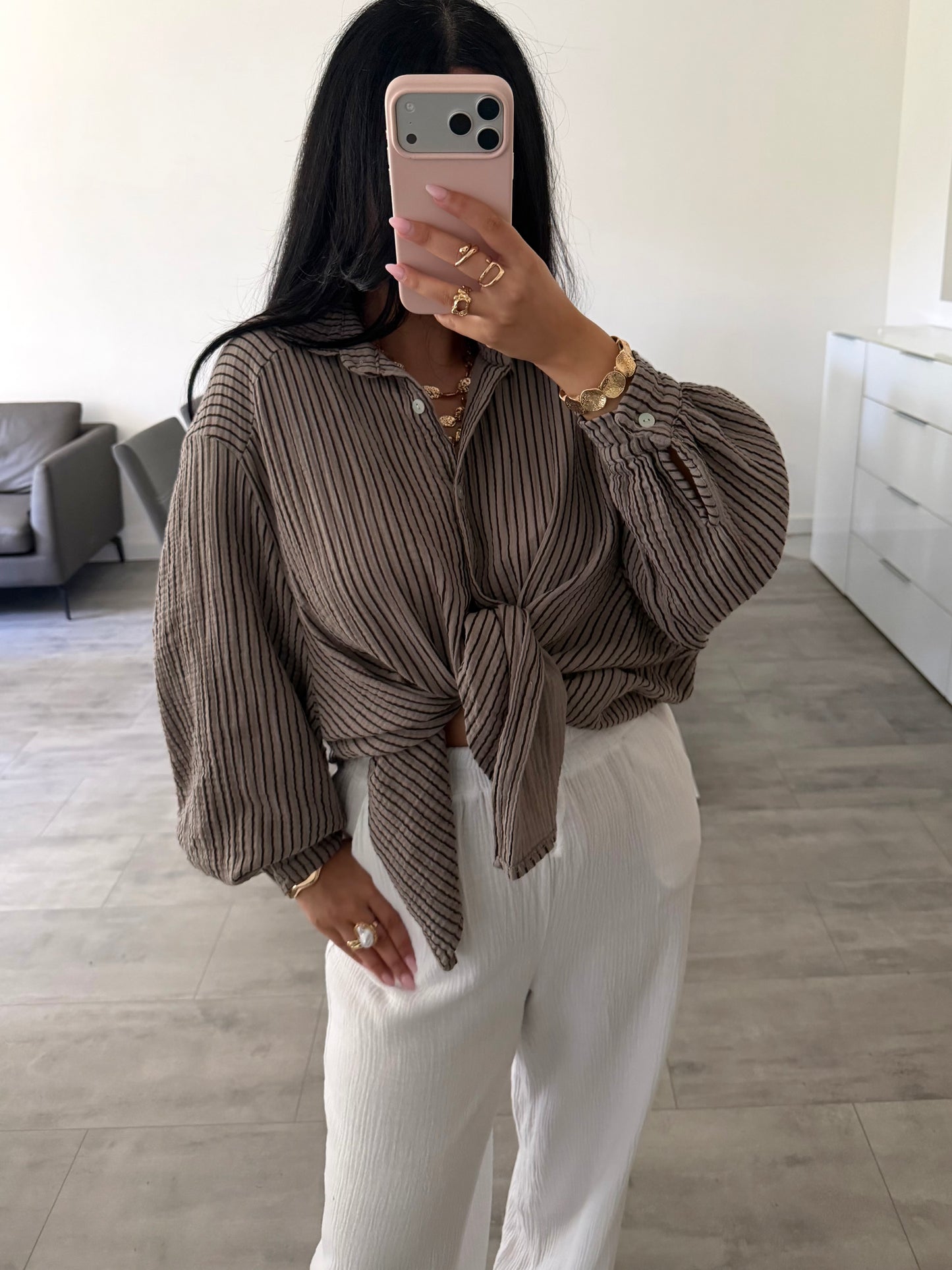 MUSSELIN BLUSE FABIENNE STREIFEN – Musselin Bluse bei Missnova