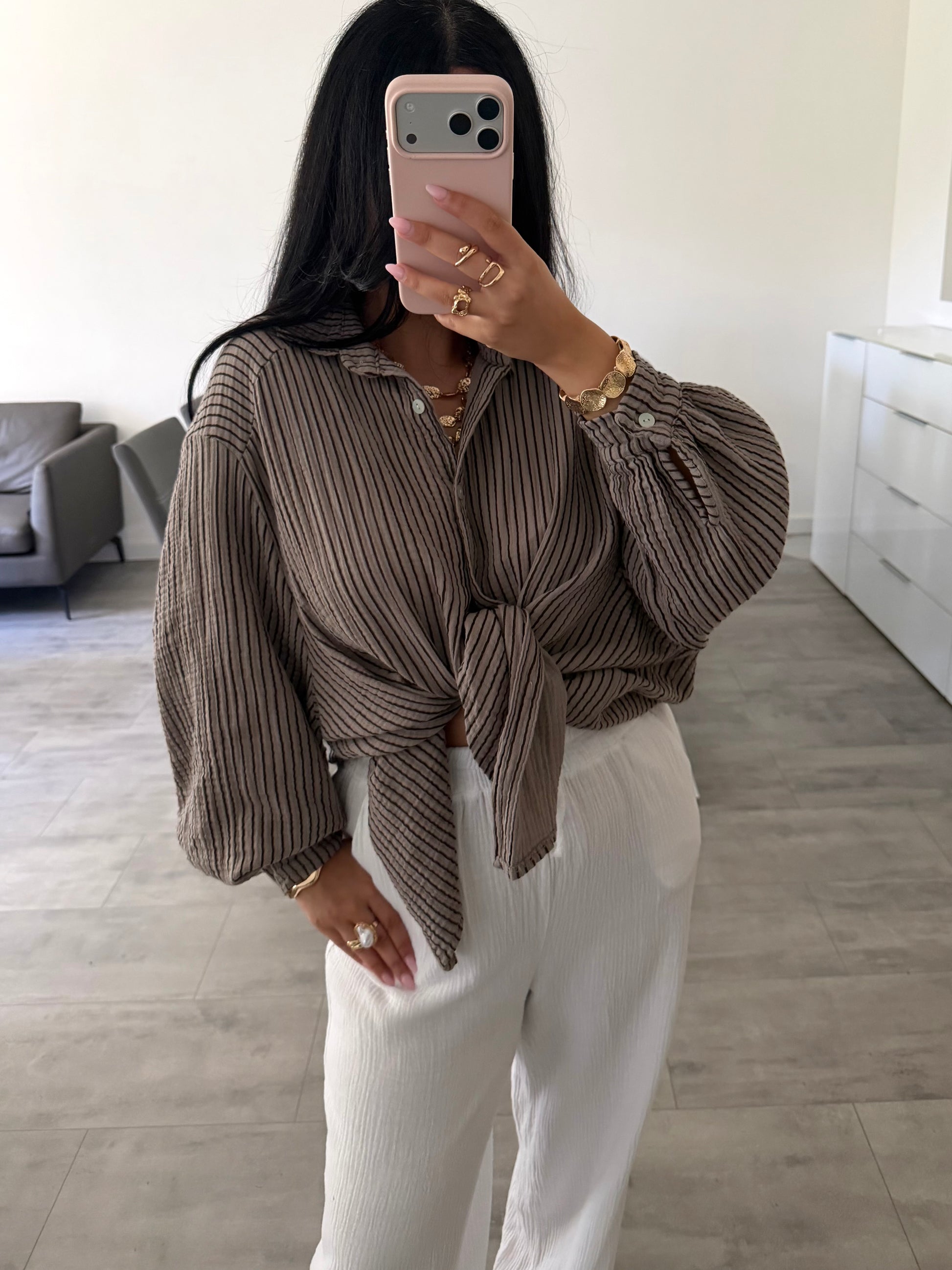 MUSSELIN BLUSE FABIENNE STREIFEN – Musselin Bluse bei Missnova