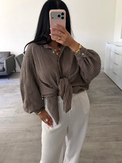 MUSSELIN BLUSE FABIENNE STREIFEN – Musselin Bluse bei Missnova