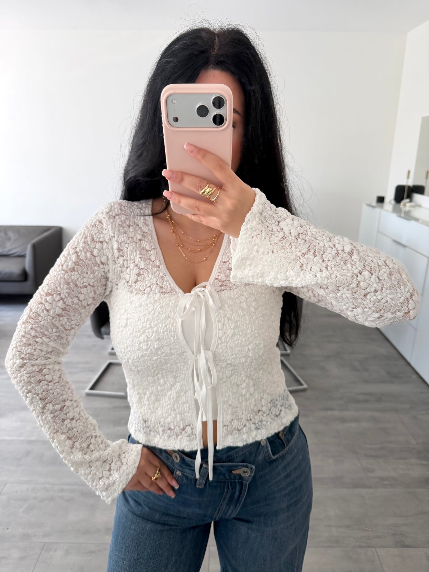 SPITZEN-OBERTEIL JULIA MIT SCHLEIFEN