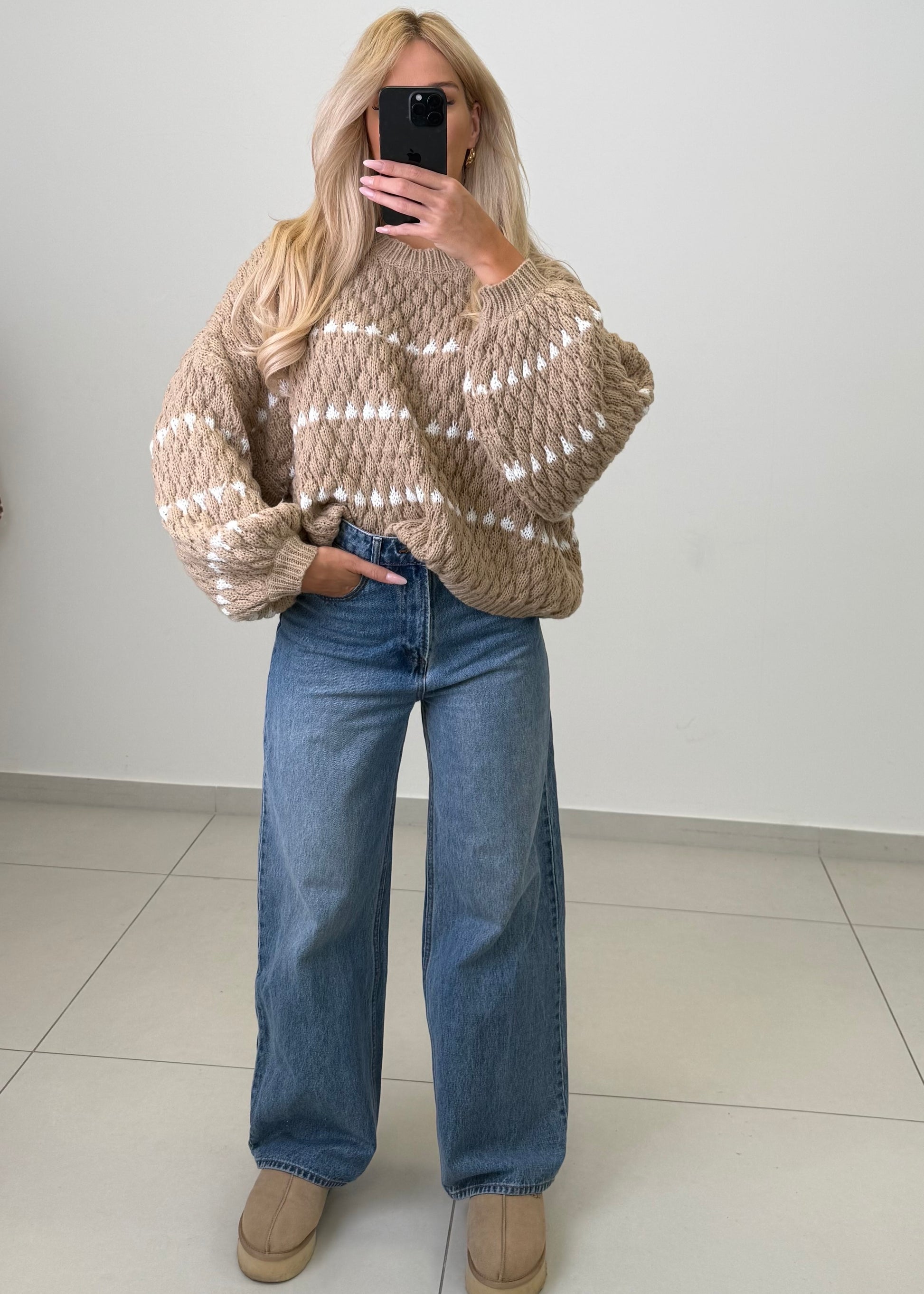 CHUNKY PULLOVER ELINA BEIGE – Miss Nova Damenmode