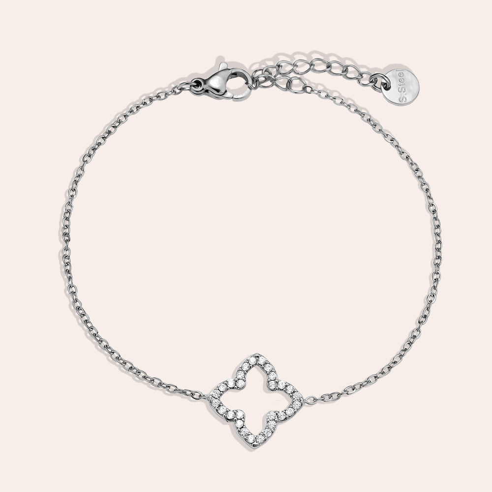 EDELSTAHL ARMKETTE LUCKY FLOWER CLASSIC – Miss Nova Damenmode