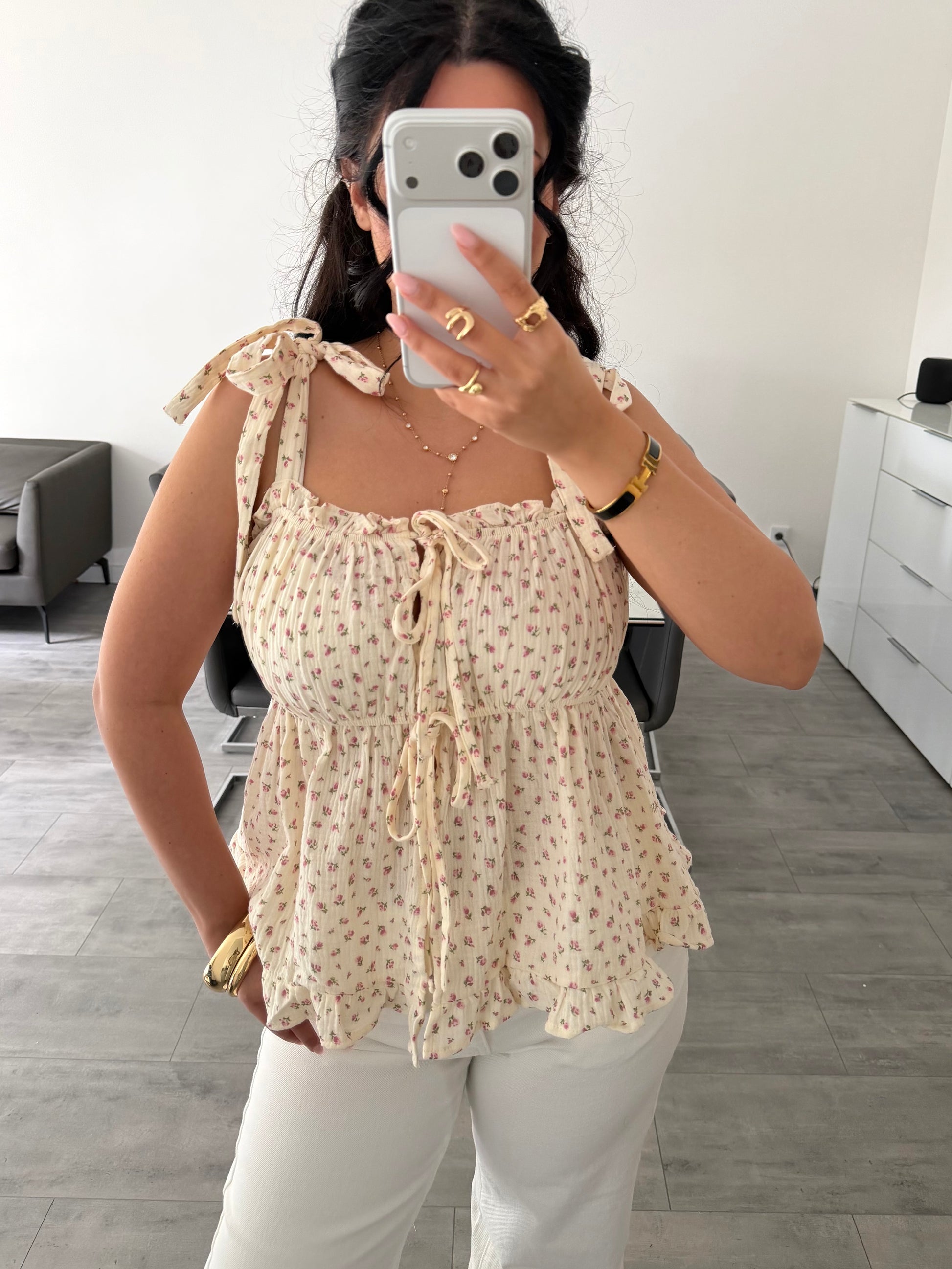 MUSSELIN TOP SOMMERBLÜTE – Musselin Mode Miss Nova