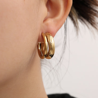 EDELSTAHL OHRRINGE HALF HOOP – Miss Nova Damenmode