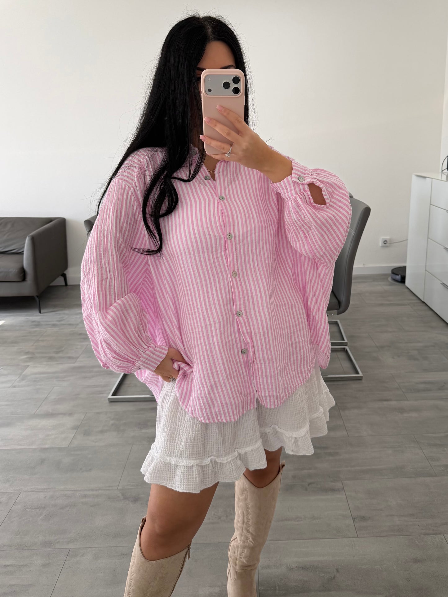 MUSSELIN BLUSE AVA STREIFEN – Musselin Mode Miss Nova