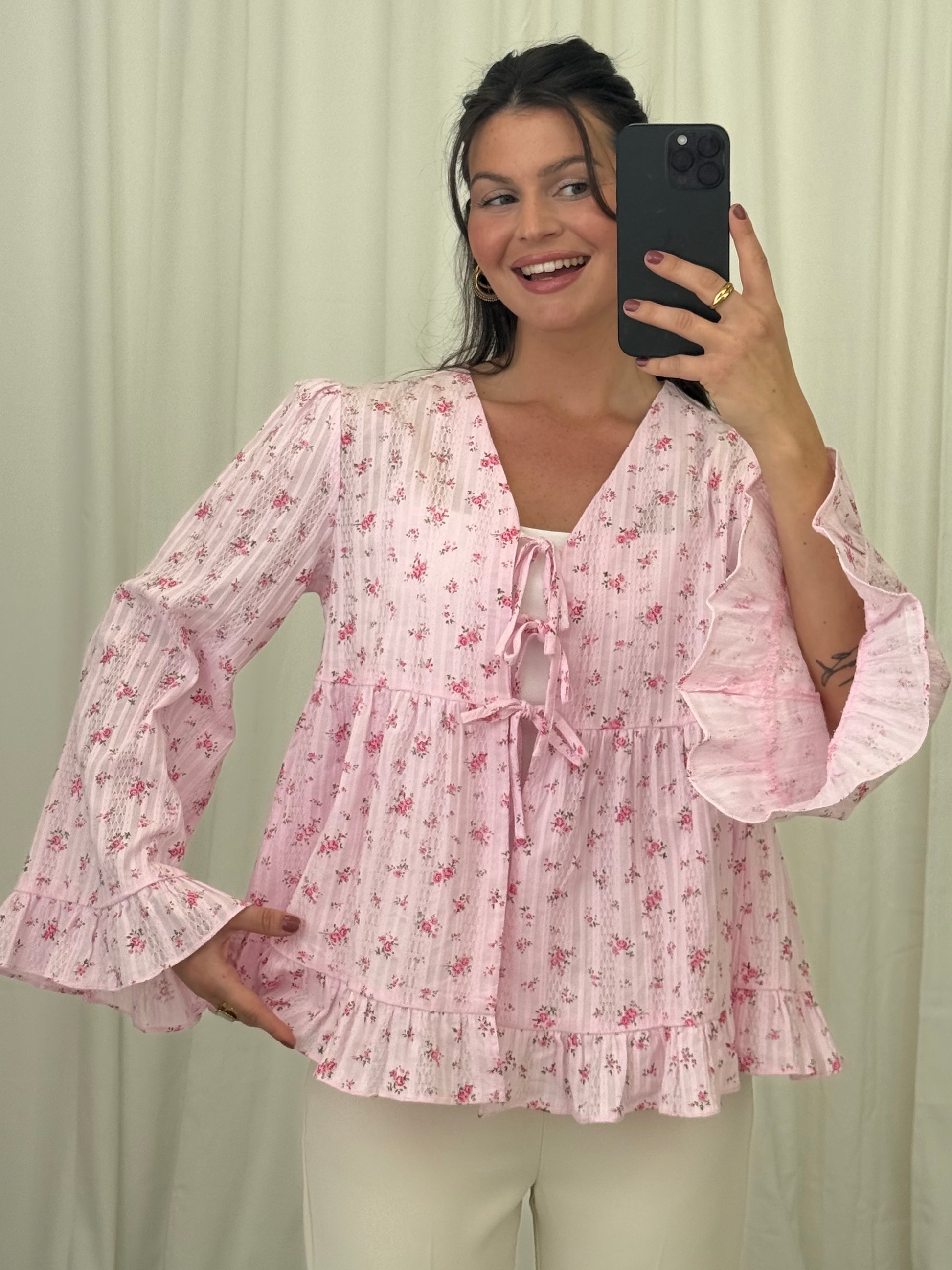 FLORALE BAUMWOLLBLUSE FAIRY MIT SCHLEIFEN – Musselin Mode Miss Nova