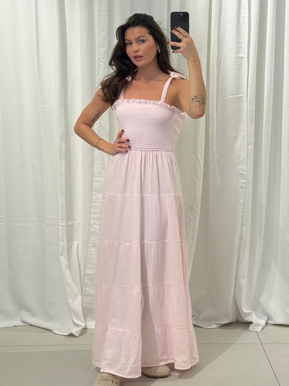MUSSELIN KLEID LAYLA MIT SCHLEIFEN