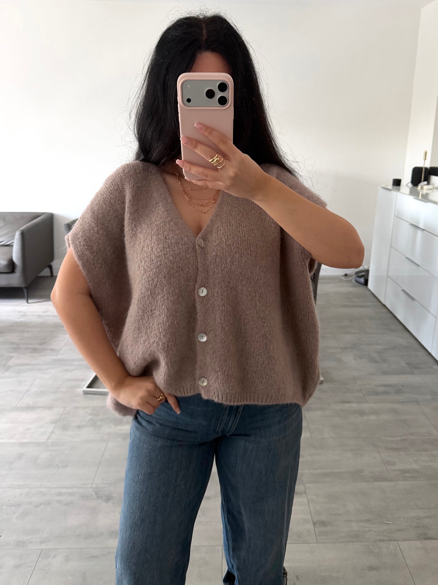 KURZARM STRICKJACKE LENI