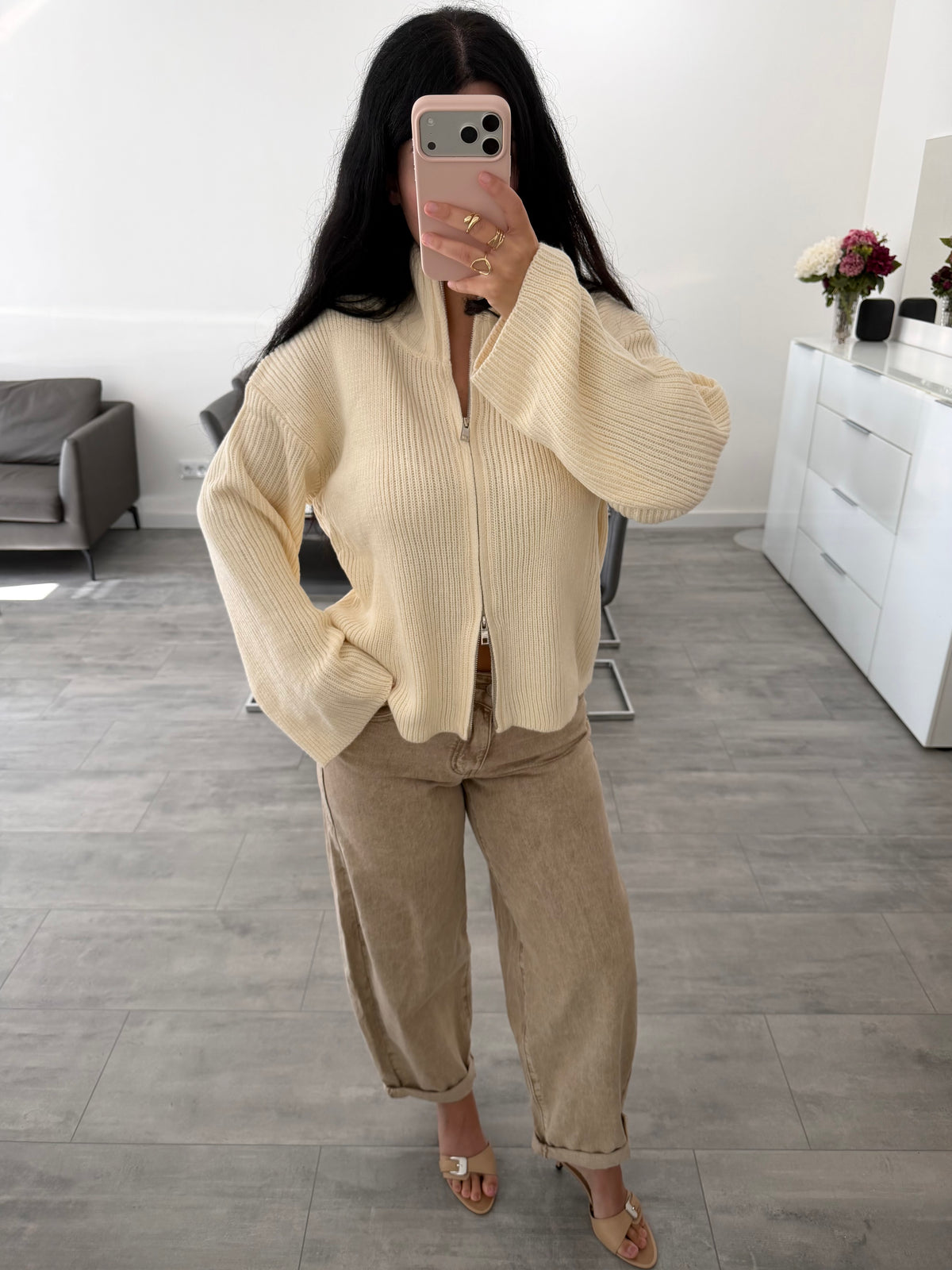 STRETCH BALLOON JEANS VALERIE BEIGE