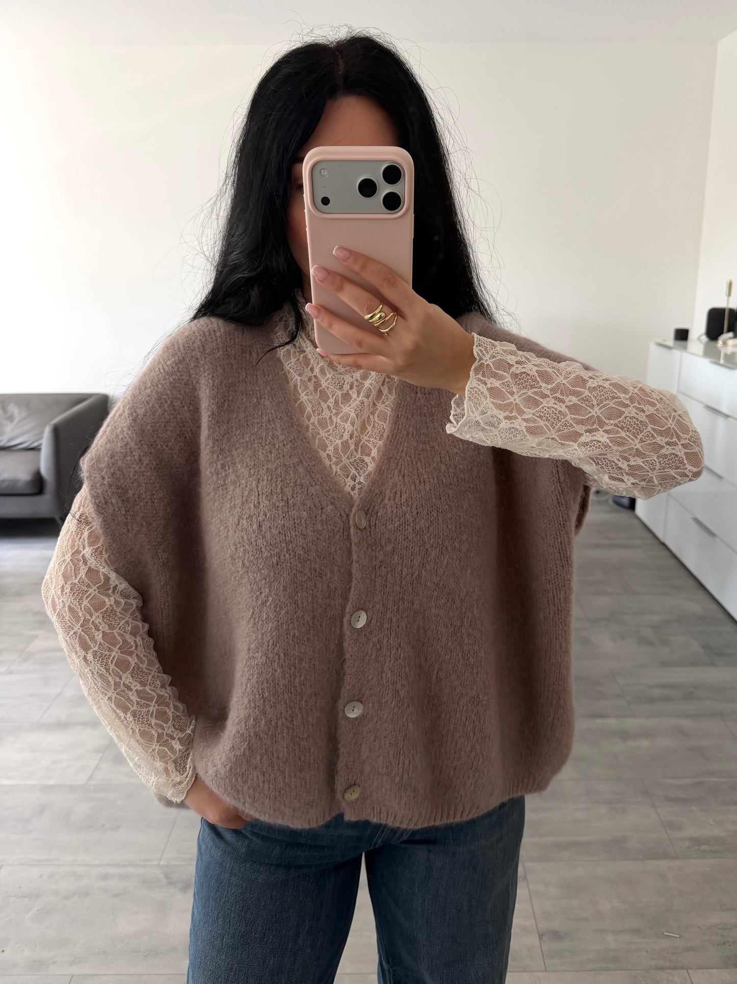 KURZARM STRICKJACKE LENI