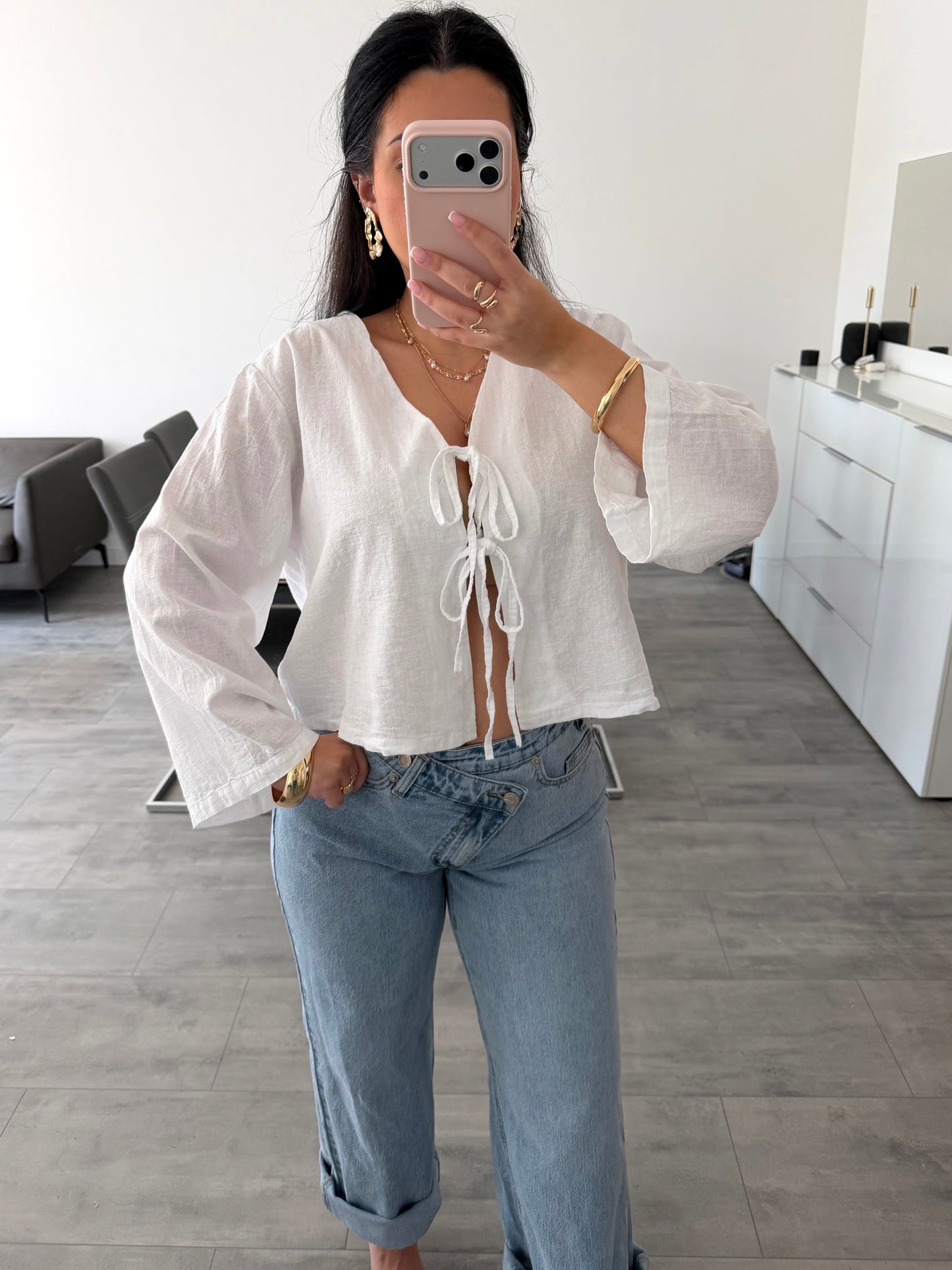 BAUMWOLL-LEINEN BLUSE HANNAH Ansicht 9 – Miss Nova Damenmode