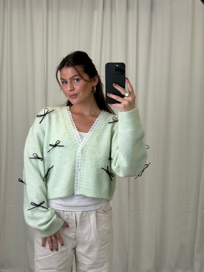 CARDIGAN LEDERSCHLEIFEN CELINE Ansicht 7 – Miss Nova Damenmode