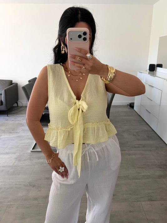 MUSSELIN TOP TALIA MIT SCHLEIFE Musselin kaufen | Miss Nova