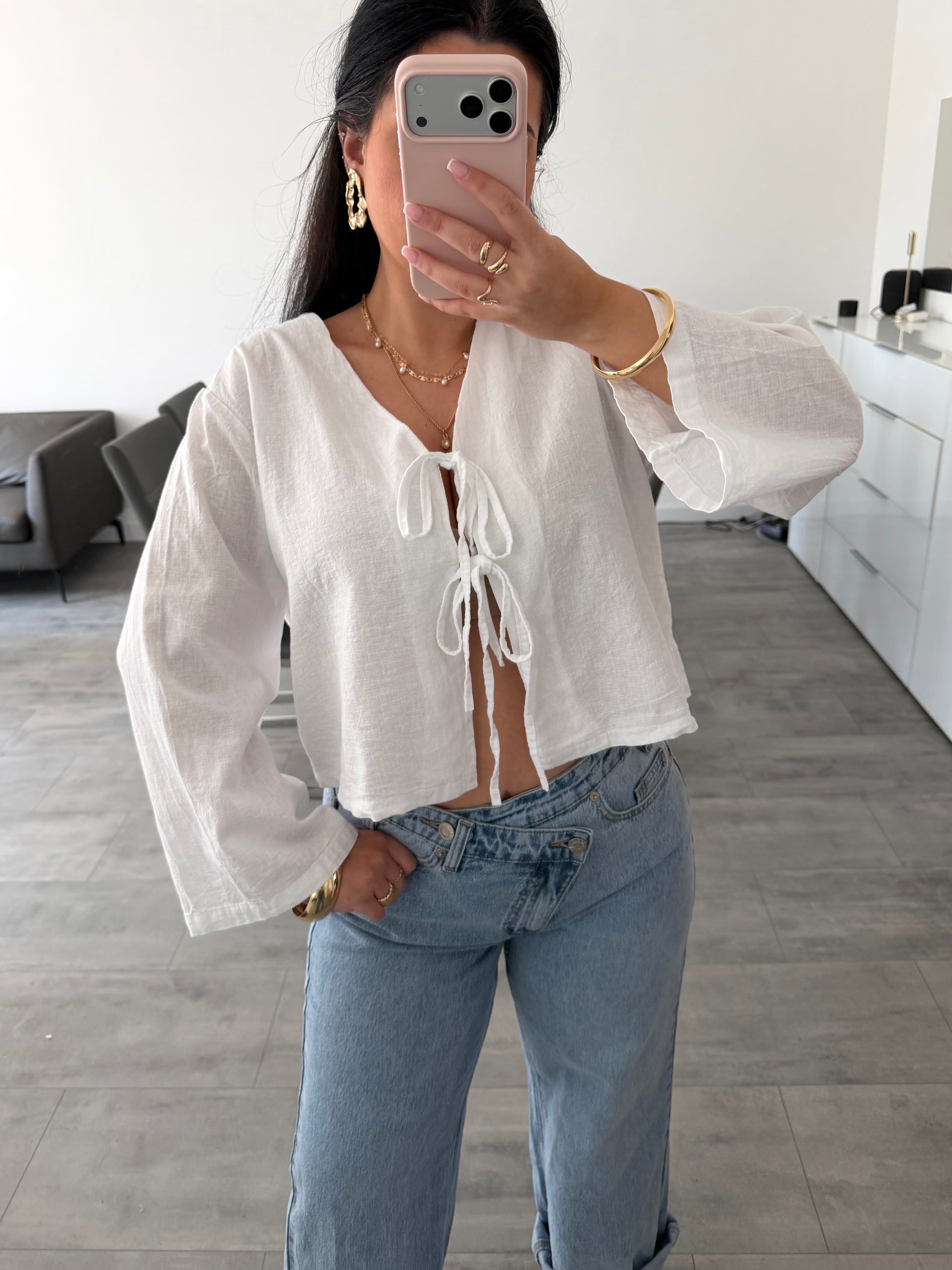 BAUMWOLL-LEINEN BLUSE HANNAH Ansicht 12 – Miss Nova Damenmode