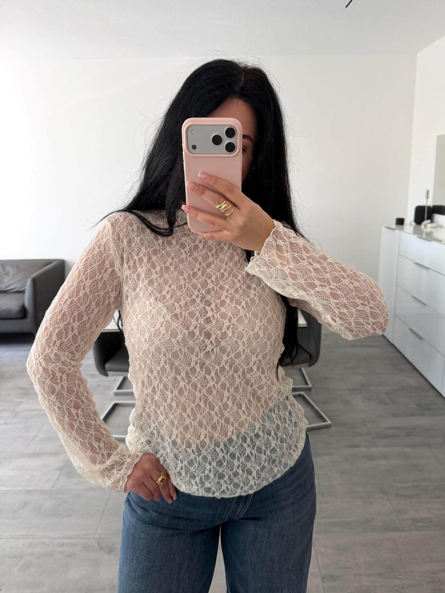 SPITZEN OBERTEIL BELINDA CREMEWEISS