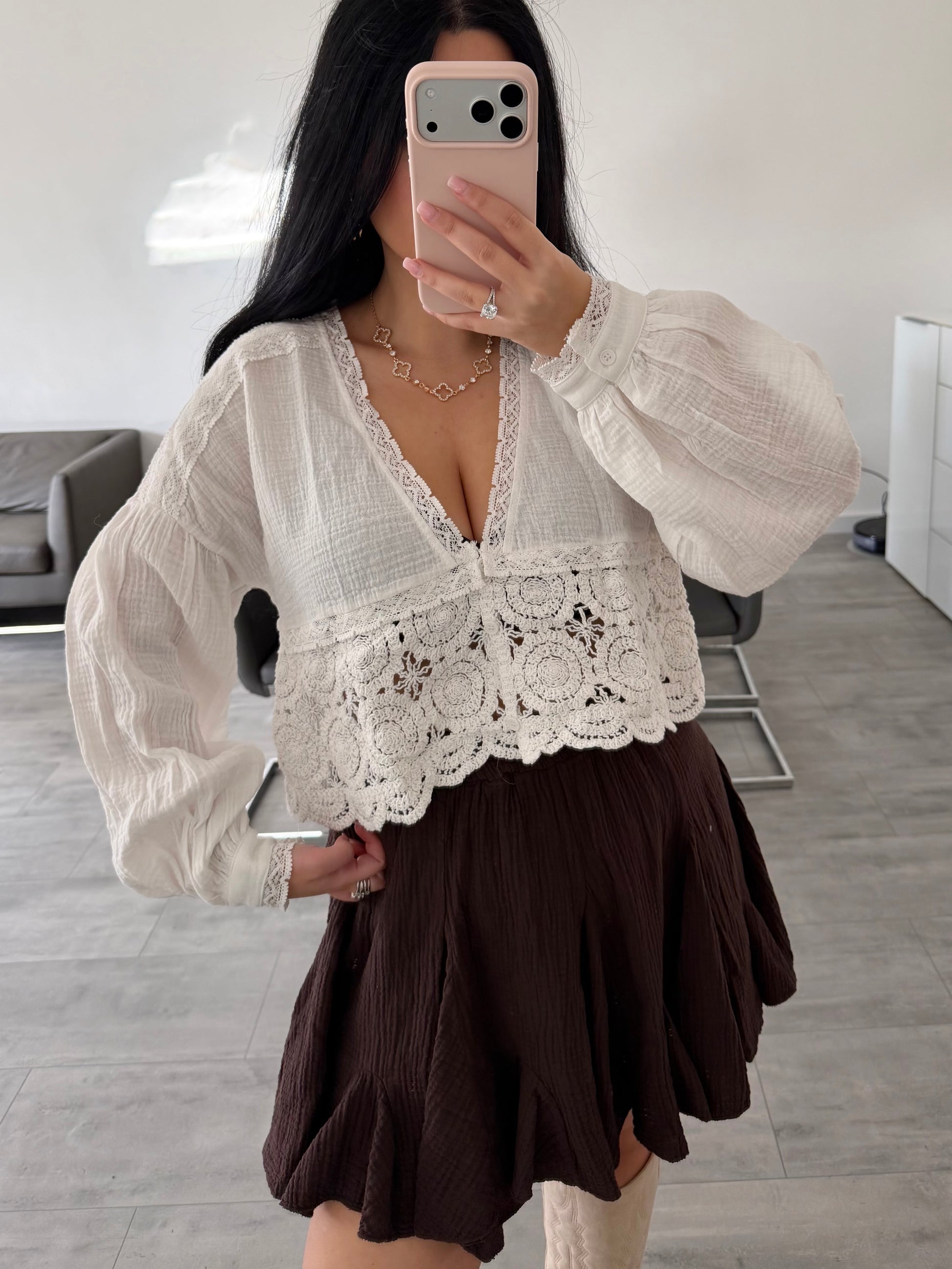 MUSSELIN CROCHET BLUSE SIA – Musselin Mode Miss Nova