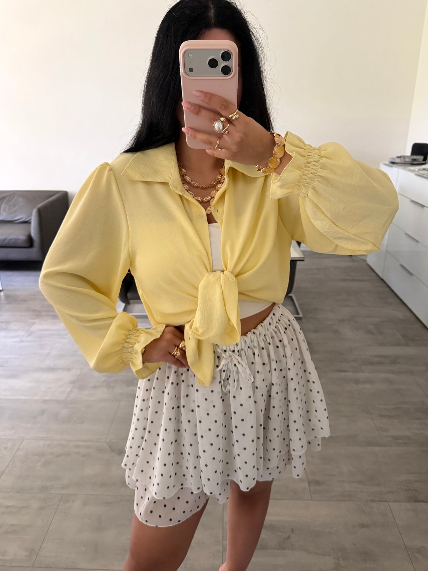 SOFT BLUSE MIT RÜSCHENÄRMEL ANTONELLA