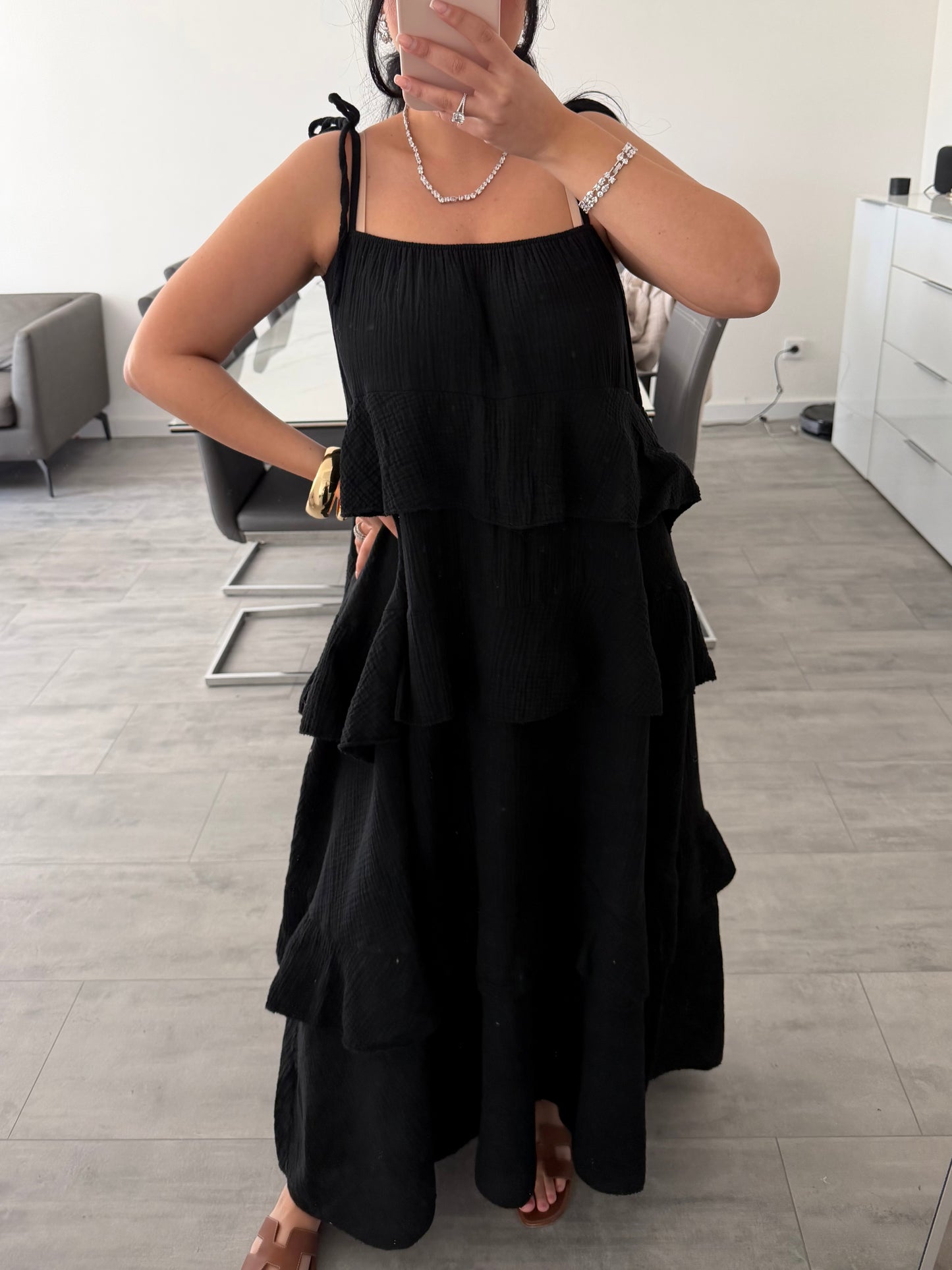 MAXI MUSSELIN KLEID JENNY LANG – Musselin Mode Miss Nova