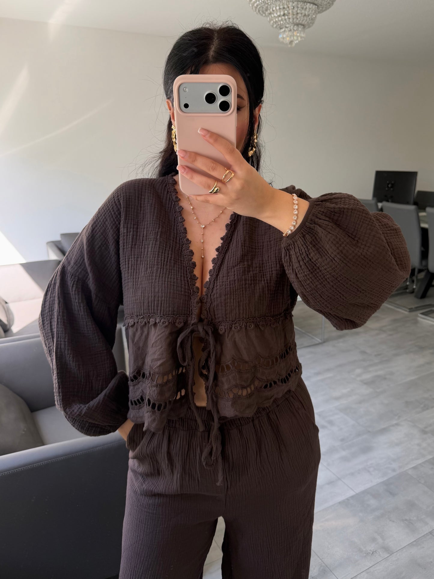MUSSELIN BLUSE MIT SPITZE MALIA – Musselin Mode Miss Nova
