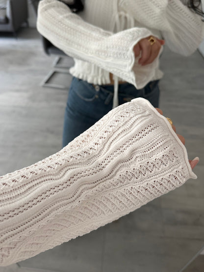 STRICKJÄCKCHEN ELMA MIT SCHLEIFEN – Miss Nova Damenmode