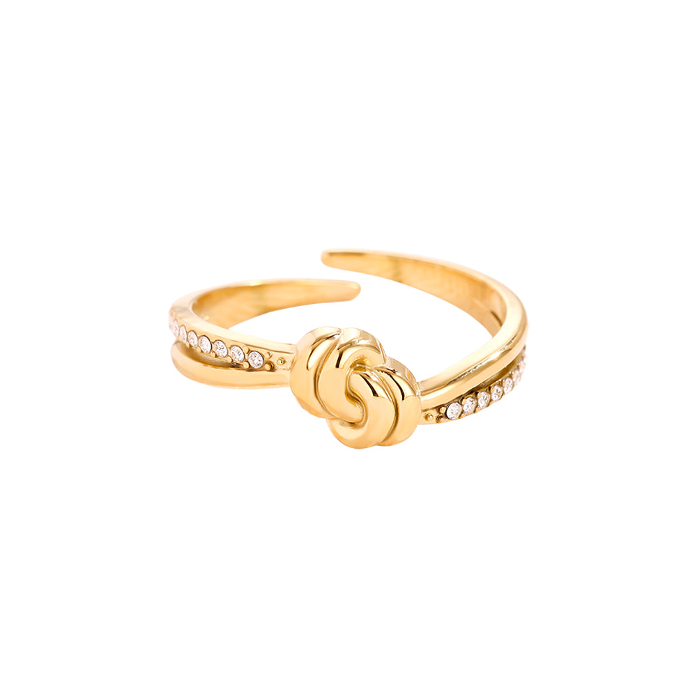 EDELSTAHL RING KNOT DIAMONDS – Miss Nova Damenmode