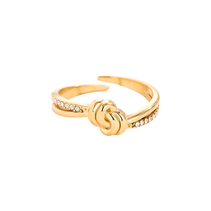 EDELSTAHL RING KNOT DIAMONDS – Miss Nova Damenmode