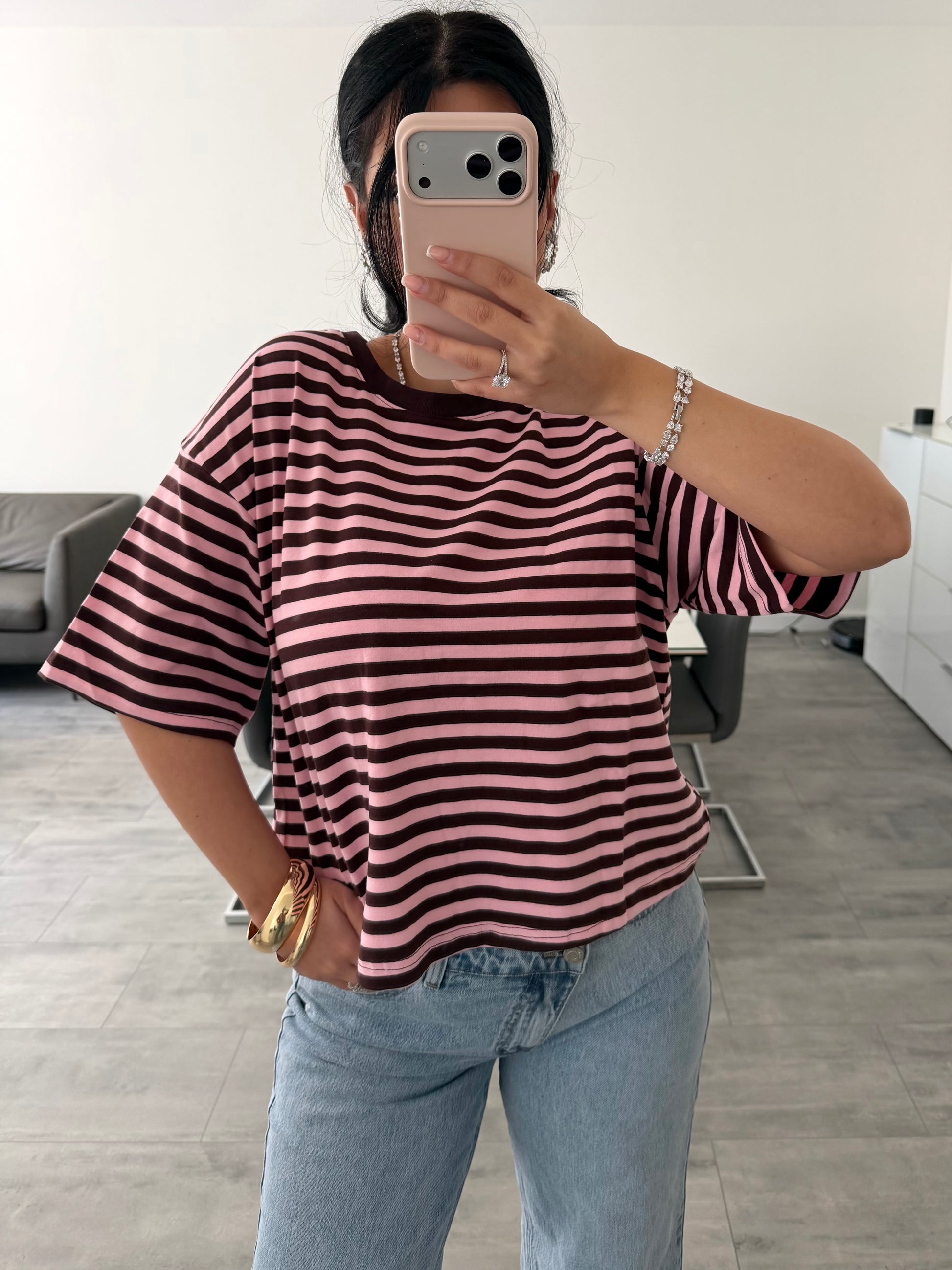 OVERSIZE STRIPED COTTON SHIRT – Miss Nova Damenmode