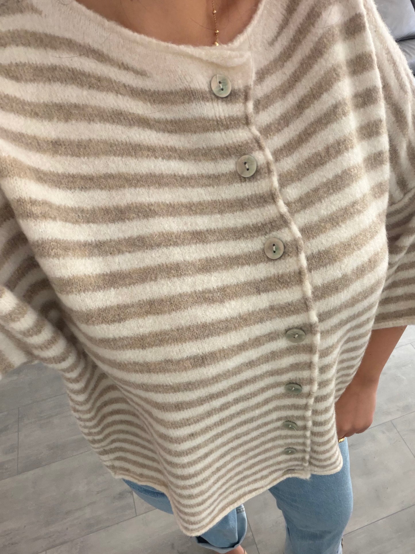 KURZARM CARDIGAN JUNA GESTREIFT – Miss Nova Damenmode